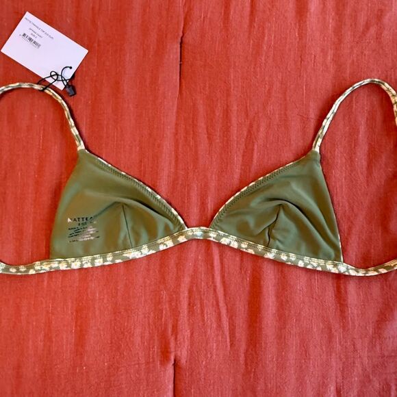 Matteau Petite Triangle Top Spring Daisy Green Yellow Size US 4 C/D Cup NWT - Picture 9 of 13
